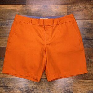Banana Republic Hampton Fit Short Womens 4 Orange Chino Stretch